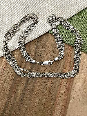 #ad Fabulous Multi Link Chain Necklace Solid Sterling 925 Silver Vintage Jewellery GBP 39.00