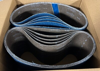 #ad Blue Zirconia 8quot; x 29.5quot; 40 Grit Sanding Belts Hummel Bona amp; More Box of 10 $58.57