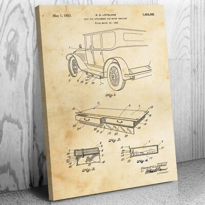 #ad Car Tool Box Patent Canvas Print Vintage Car Art Gearhead Gift Body Shop Art $49.95