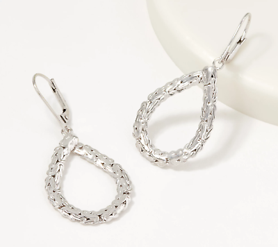 #ad Sterling Silver Byzantine Pear Teardrop Hoop Earrings by Silver Style $44.55