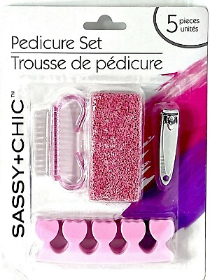 #ad Pedicure Set Sassy Chic 5 Piece Pink $9.90