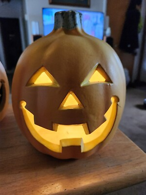 #ad Happy Basic Face Blow Mold Pumpkin Halloween Magic Light Up $15.00