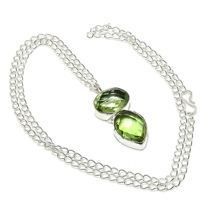 #ad Peridot Gemstone Handmade 925 Sterling Silver Jewelry Necklace 18quot; $35.00