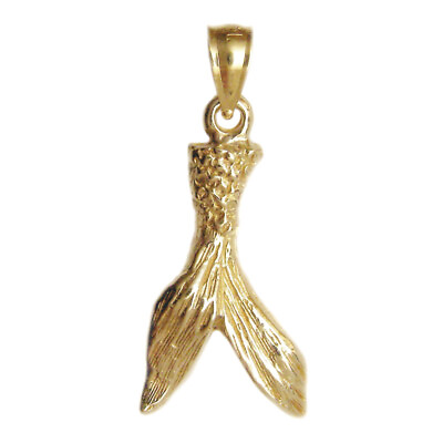 #ad New 14k Gold Mermaid tail Pendant $269.99
