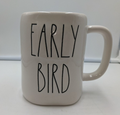 #ad Rae Dunn Early Bird Mug Large Letter Ivory Ceramic Farmhouse Coffee Tea $13.50