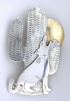 #ad Spirit Of The Southwest Pin Navajo Ben Chavez Sterling Silver Pin Pendant ES664 $96.99