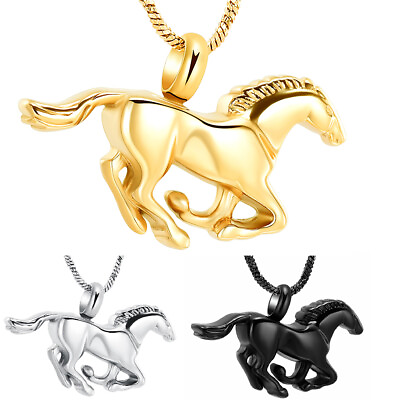 #ad #ad Stainless Steel Horse Necklace Cremation Jewelry for Ashes Urn Necklace Locket $9.99