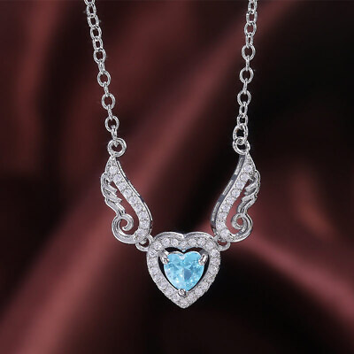 #ad Pretty Heart Cut Cubic Zircon 925 Silver Necklace Pendant Women Wedding Gift C $4.70