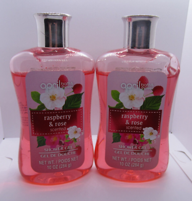 #ad Raspberryamp;Rose Scented Shower Gel 10 oz Bottle April Bathamp;Shower Lot of Two $21.24