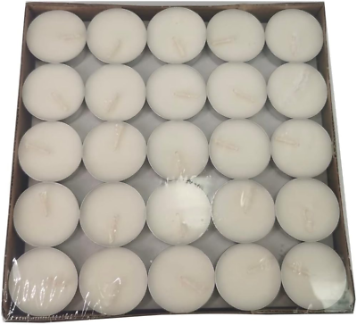 #ad 12G Tea Lights 100 Pack Tea Light Unscented Candle Lasts for 3 5 Hours Whit $20.02