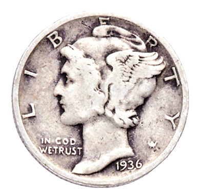 #ad 1936 P Mercury 90% Silver Dime G Or Better “Best Value On eBay” Free Shipping $3.99