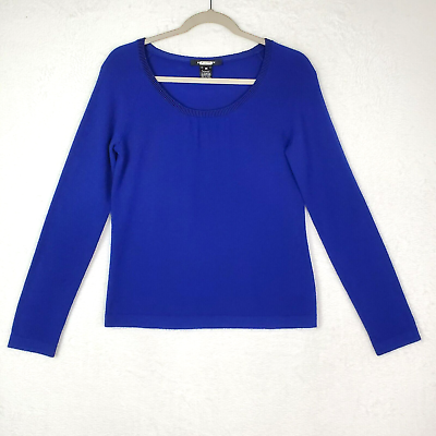 #ad Ellen Tracey 100% Cashmere Pullover Sweater Womens Medium Cobalt Blue $32.00