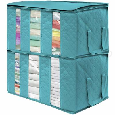 #ad Foldable Storage Bag Organizers 3 Sections Great for Clothes Blankets Closets $24.49