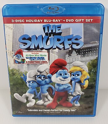 #ad Smurfs The Smurfs Christmas Carol Blu ray DVD 3 Disc Holiday Set $8.09