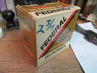 #ad FEDERAL SHOTGUN SHELL BOX STEEL SHOT EMPTY PAPER shot 12 GA HI POWER CARTRIDGE 3 $9.99