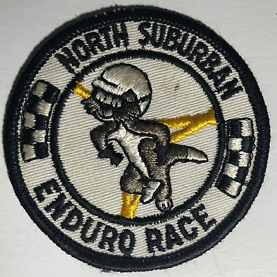 #ad North Suburban Enduro Race Embroidered Patch Cat wearing Helmut VGC Scarce $12.99