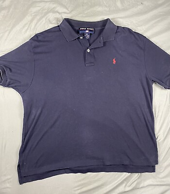 #ad Polo Sport Ralph Lauren Polo Shirt Mens XL Navy Blue VTG $20.00