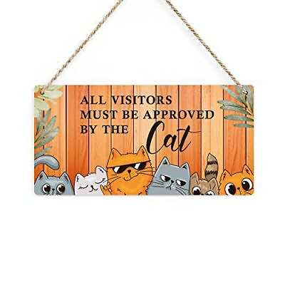 #ad Cat Decor Guest Bedroom Decor Cat Stuff for Cat Lovers Funny Wooden Hanging S... $12.53