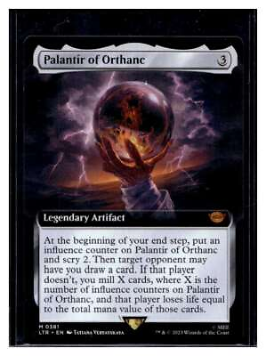#ad MTG Magic Lord of the Rings #381 Palantír of Orthanc Mythic Extended Art Qty $9.99