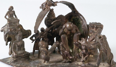 #ad Antique Sculpture Eagle Women Snake Erotic Statue Figurine Decor Art Rare Old 20 $999.00