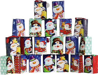#ad Printed Christmas Design Gift Bags Small 20 Count $11.20