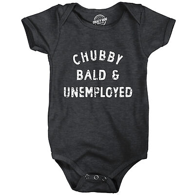 #ad Chubby Bald And Unemployed Baby Bodysuit Funny Cute Jumper For Infants $21.99