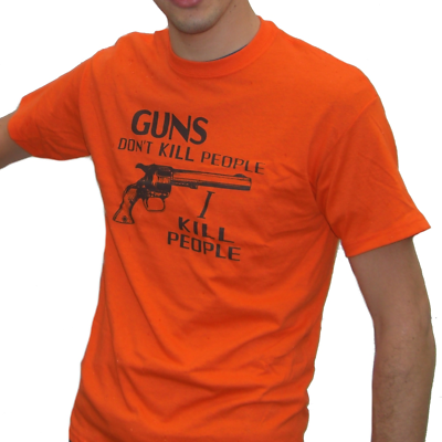 #ad Guns Don#x27;t Kill People I Kill People T Shirt Happy Gilmore Mr. Larson Costume $15.70