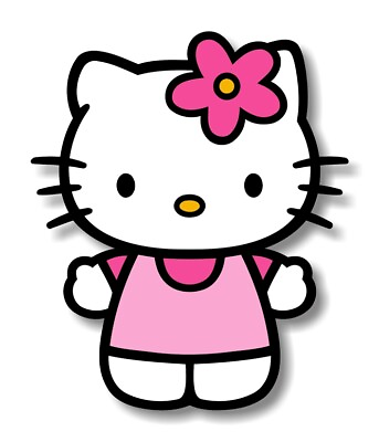 #ad Hello Kitty in Pink Precision Cut Decal $3.99