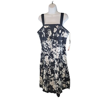 #ad Lapis Black White Sundress Dress Size XL NEW NWT Cotton $19.99