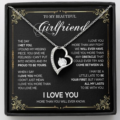 To My Girlfriend Knot Necklace Girlfriend Necklace Gift Birthday Gifts for Her $27.99