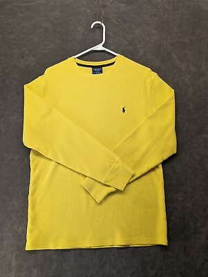 #ad Vintage Ralph Lauren Polo Shirt Mens Size Large bright yellow. Classic j845 $17.38