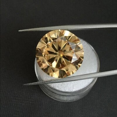 #ad 1 ct White Brown Color VVS1 Round Diamond Stone Certified Loose Gemstone $24.00