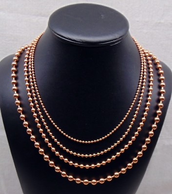 #ad #ad 4 COPPER Necklaces Graduated Ball Sizes from 2.4 to 6.3mm All 24quot; Length $18.26