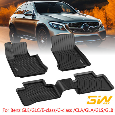 #ad Floor Mats for Mercedes Benz 3D All Weather Molded Rubber Liner Black Non Slip $109.99