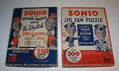 #ad Sohio Radio 2 Jigsaw Puzzles Featuring Gene amp; Glenn Jake amp; Lena Vintage 1933 $59.99