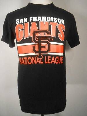 Cool Men#x27;s Medium MBL San Francisco Giants Black Short Sleeve T Shirt w Orange $12.64