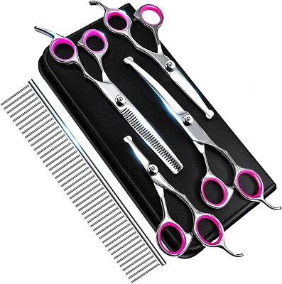 #ad Pet Professional Dog Grooming Clippers Kit For Dog Cat Hair Trimmer Scissors Set $16.99