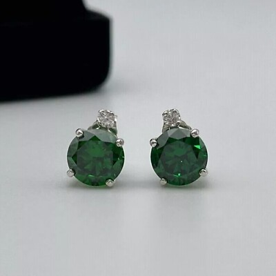 #ad Certified Natural Emerald Earrings 925 Sterling Silver Handmade Gift Free Ship $35.00