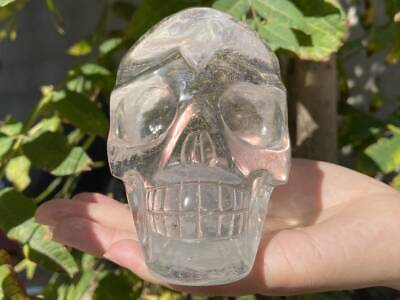 #ad Hand Carved Synthetic Quartz Baiye Skull Divination Crystal Gathering Laboratory $149.99