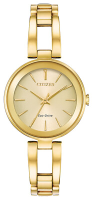 #ad Citizen Eco Drive Axiom Women#x27;s Gold Champagne Dial Watch 28mm EM0638 50P $109.99