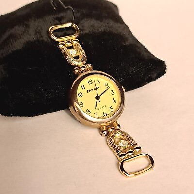 #ad Vintage Eternity Women Wrist Watch Golden Tone Quartz Japan Movt Untested $9.99