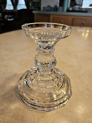 #ad Clear Cut Glass Candle Holder BASE is 5quot; wide and 5” Tall $12.99