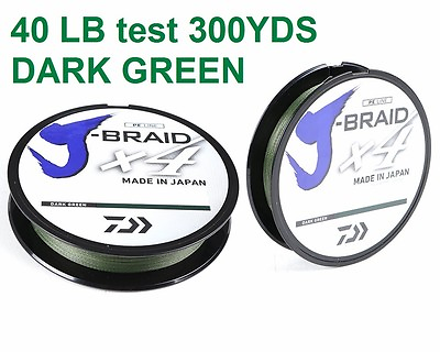 #ad NEW DAIWA J BRAID X4 BRAIDED LINE 300 YARDS DARK GREEN 40LB test JB4U40 300DG $12.95