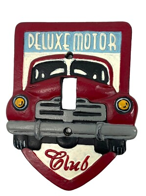 #ad Deluxe Motor Club Light Switch Plate Cover Red Car Cast Iron $12.00