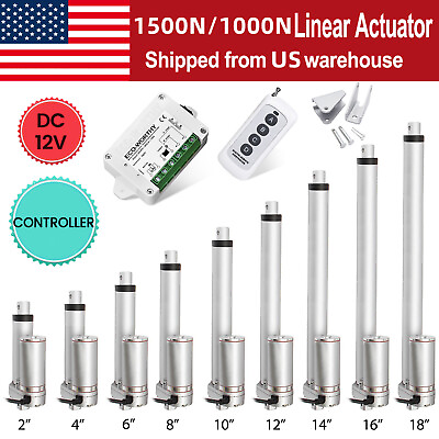 #ad ECO WORTHY DC 12V 2quot; 18quot; Inch Stroke Linear Actuator 330lbs 225lbs Max Lift $32.77