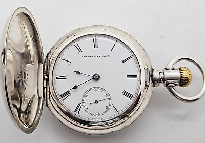 #ad Antique 1877 WALTHAM PS Bartlett Victorian Coin Silver Full Hunter Pocket Watch $399.99