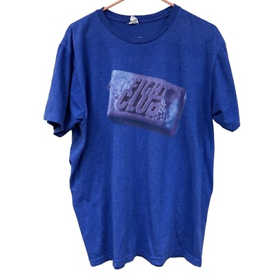 #ad Fight Club Vintage XL T Shirt Bar Soap Blue Brad Pitt Movie $34.99