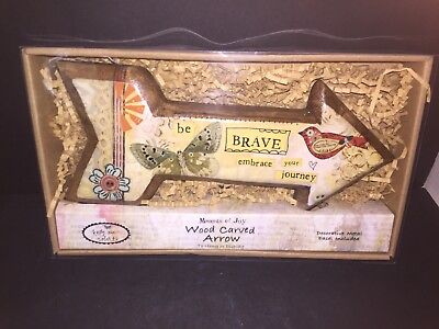 #ad Moments Of Joy Wood Inspirational ARTIST Carved Arrow With Metal Easel NEW $11.35