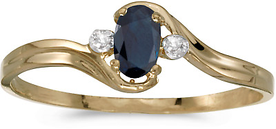 #ad 14k Yellow Gold Oval Sapphire And Diamond Ring CM RM1678X 09 $247.95