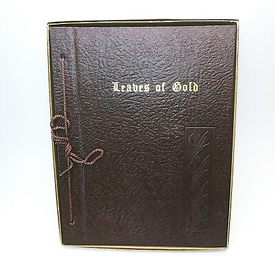 #ad 1948 Leaves Of Gold Book Clyde Francis Lytle Leather Bound Prayer Inspiration $29.99